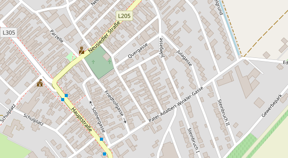 Pension auf Satellitenbild