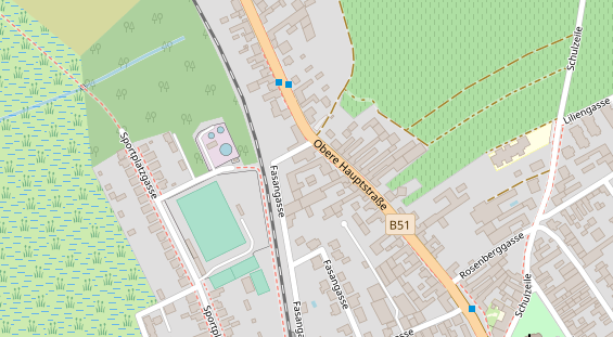 Pension auf Satellitenbild