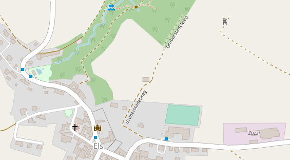 Pension auf Satellitenbild