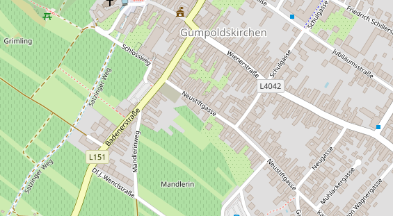 Pension auf Satellitenbild