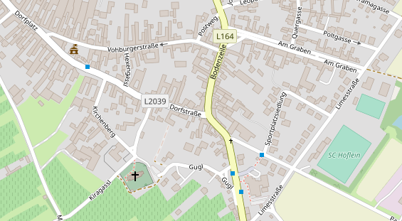 Pension auf Satellitenbild