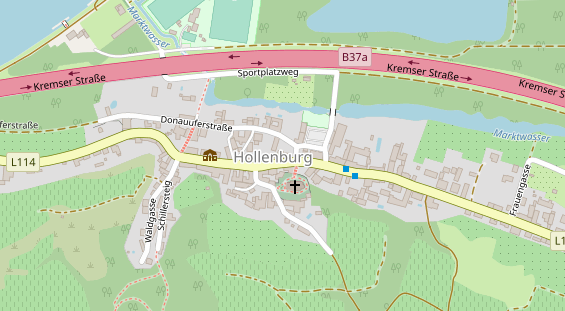 Pension auf Satellitenbild