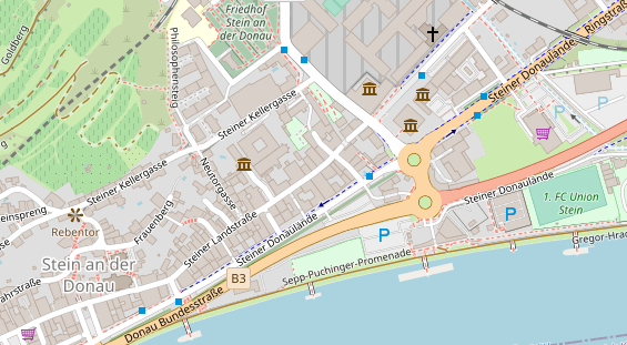 Pension auf Satellitenbild