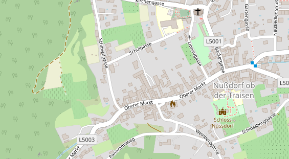 Pension auf Satellitenbild