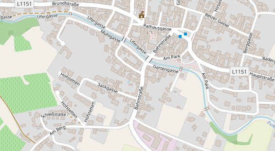 Pension auf Satellitenbild