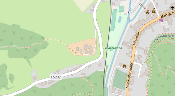 Pension auf Satellitenbild