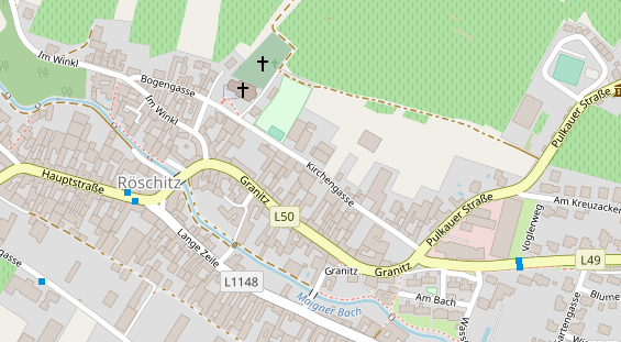 Pension auf Satellitenbild