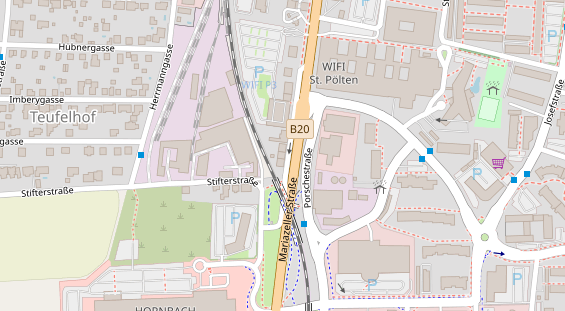 Pension auf Satellitenbild