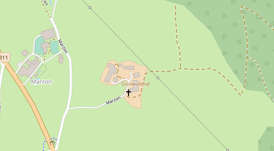 Pension auf Satellitenbild