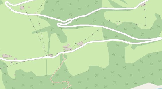 Pension auf Satellitenbild