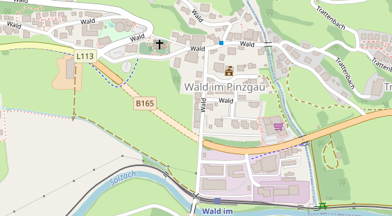 Pension auf Satellitenbild