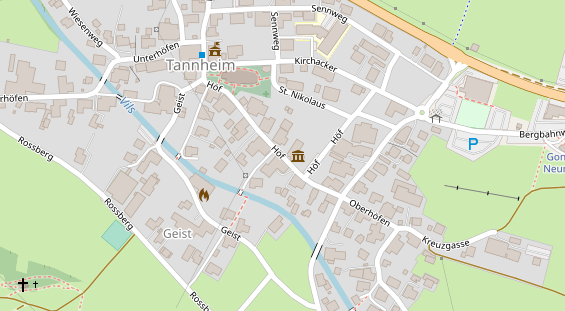 Pension auf Satellitenbild