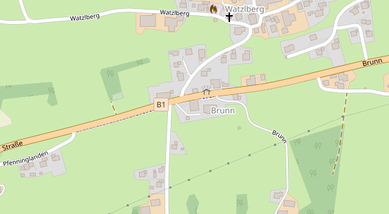 Pension auf Satellitenbild