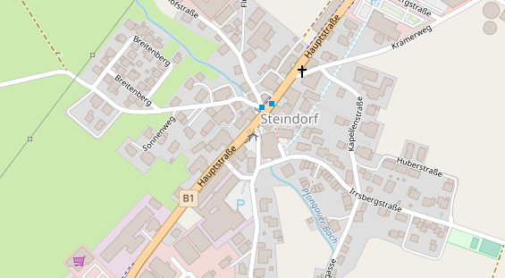 Pension auf Satellitenbild