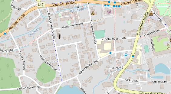 Pension auf Satellitenbild