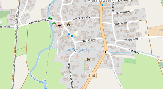 Pension auf Satellitenbild