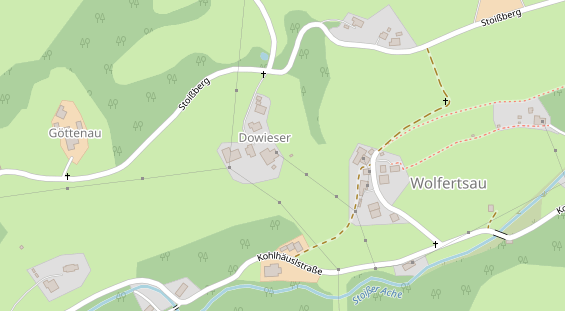 Pension auf Satellitenbild