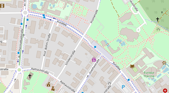 Pension auf Satellitenbild