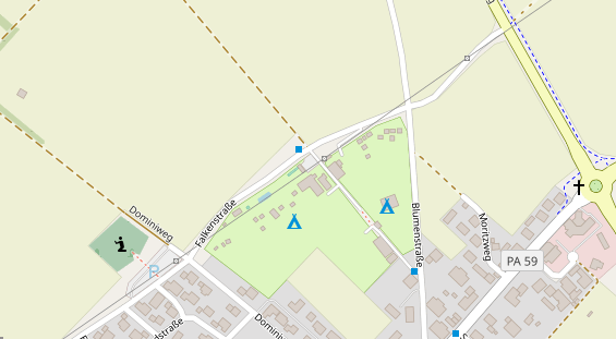 Pension auf Satellitenbild