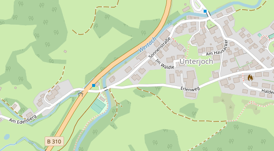 Pension auf Satellitenbild