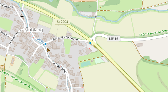 Pension auf Satellitenbild