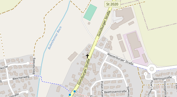 Pension auf Satellitenbild