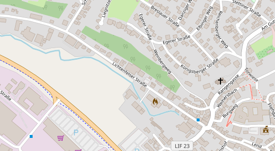 Pension auf Satellitenbild