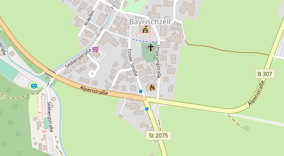 Pension auf Satellitenbild