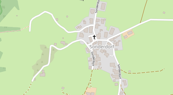 Pension auf Satellitenbild