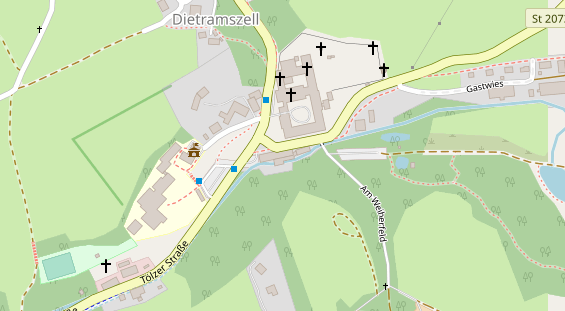 Pension auf Satellitenbild