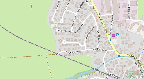 Pension auf Satellitenbild