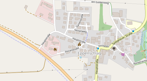 Pension auf Satellitenbild