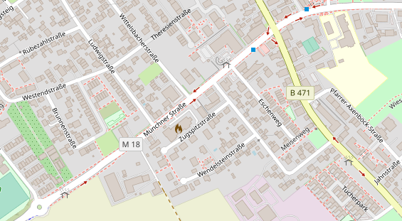 Pension auf Satellitenbild