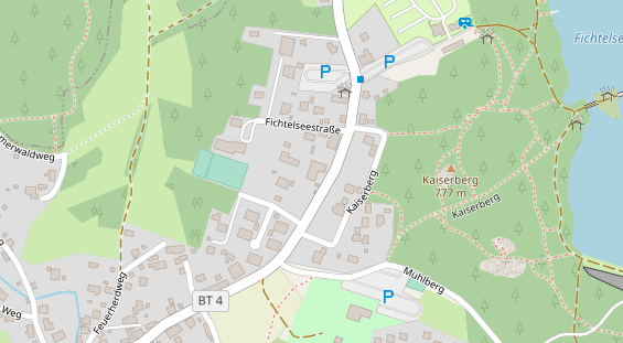 Pension auf Satellitenbild