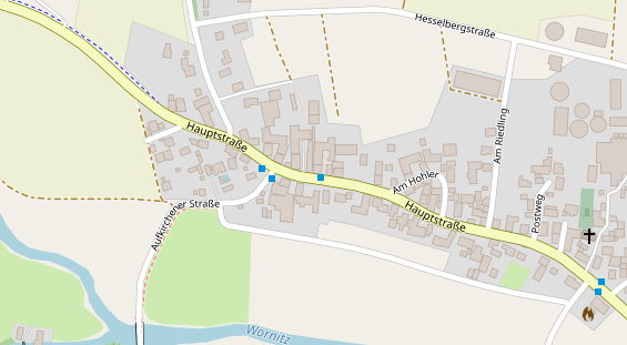 Pension auf Satellitenbild