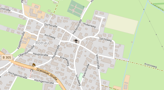 Pension auf Satellitenbild