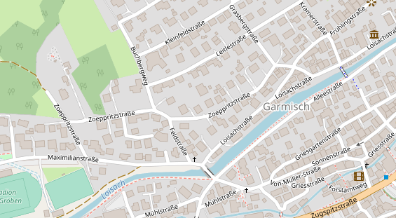 Pension auf Satellitenbild