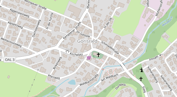 Pension auf Satellitenbild