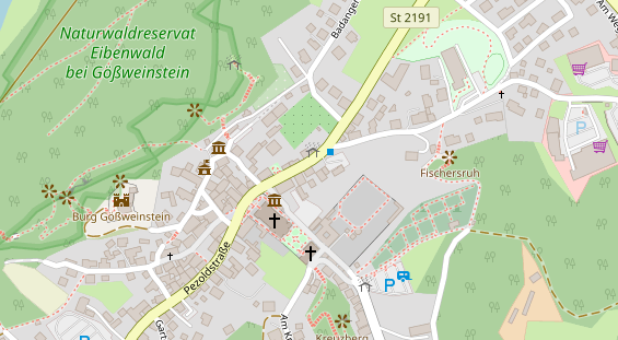 Pension auf Satellitenbild