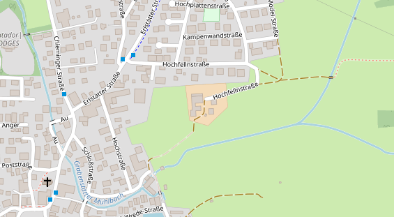 Pension auf Satellitenbild