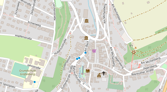 Pension auf Satellitenbild