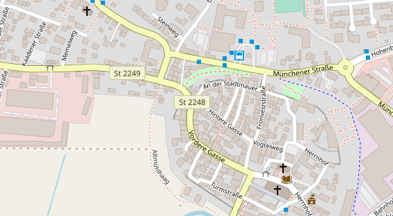 Pension auf Satellitenbild