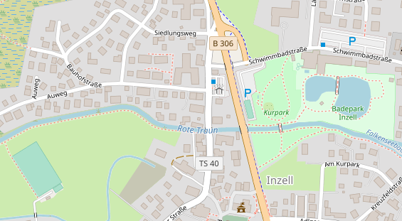 Pension auf Satellitenbild