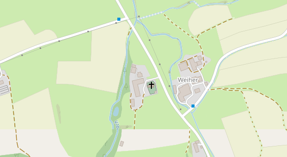 Pension auf Satellitenbild