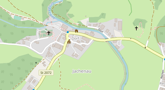 Pension auf Satellitenbild