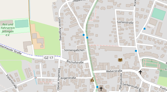 Pension auf Satellitenbild