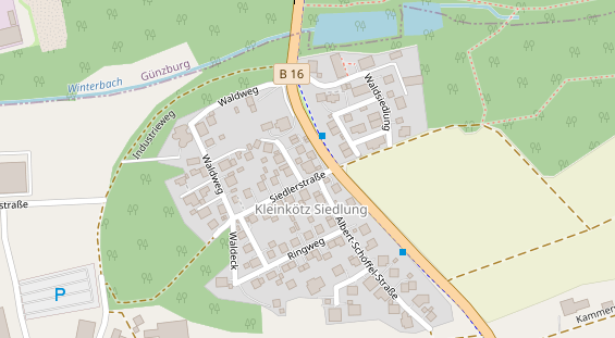 Pension auf Satellitenbild