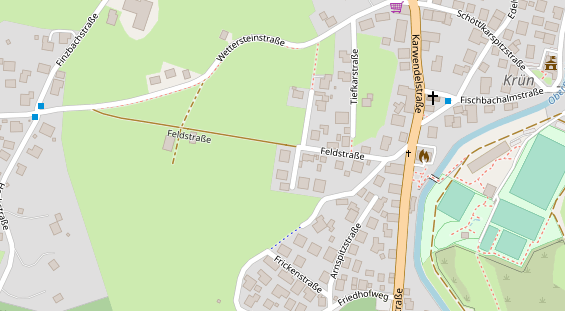 Pension auf Satellitenbild