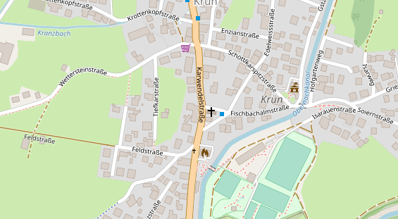 Pension auf Satellitenbild