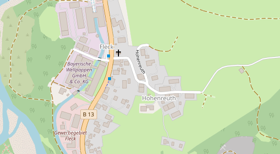 Pension auf Satellitenbild